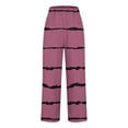 thumbnail image 4 of Timegard Womens Plus Size Pants Striped Straight Leg Elastic Waist Lounge Pants with Pockets Fall Travel, 4 of 5
