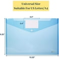 thumbnail image 2 of Plastic Envelopes, 12 Pack, A4, Letter Size, Plastic Envelopes with Snap Closure, Poly Envelope, Plastic Folders with Closure, Clear Plastic Folders, Plastic Pocket Folders, Document Envelope, 2 of 9