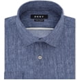 thumbnail image 2 of DKNY Men's Slim Fit Stretch Kaihara Dress Shirt Blue Size 32-33, 2 of 3
