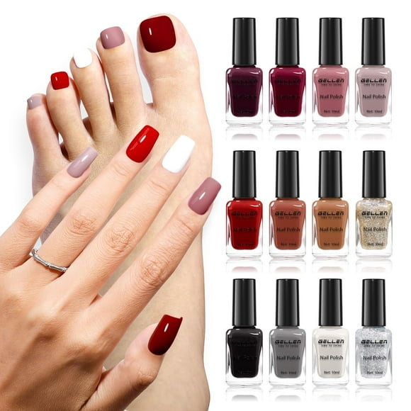 Juego de esmaltes de uñas GELLEN de 12 colores, tendencia otoño-invierno, no tóxico