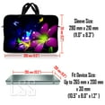 thumbnail image 2 of LSS 8-10.2 inch Neoprene Laptop Sleeve Bag Carrying Case with Handle and Adjustable Shoulder Strap - Purple Blue Floral, 2 of 3