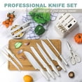thumbnail image 2 of Vesteel Knife Set for Kitchen with Block, 15 Pcs High Carbon Stainless Steel Kitchen Knife Set with Self Sharpening - White, 2 of 8