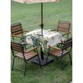 thumbnail image 3 of Outdoor Tablecloth with Umbrella Hole and Zipper, Green Snowman Christmas Square Table Cloth 60x60 Inch Waterproof Tablecloth, Eucalyptus Leaves Xmas Snowflake Picnic Table Cover for Patio Camping, 3 of 7