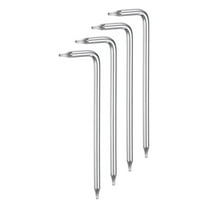 4packs T6 Long Arm Tamper Proof Torx Wrench Star Keys, S2 Steel Chrome Coated Surface