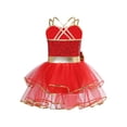 thumbnail image 7 of Ocealan Kids Girls Sequined Ballet Tutu Dress Christmas Clothes Ms.Santa Dress Dance Dress Leotards Red 10, 7 of 7