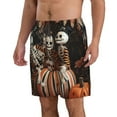 thumbnail image 2 of Logiee Whimsical Halloween Skeletons Print Mens Swim Trunks Quick Dry Board Shorts,Breathable Hawaii Beach Shorts Swimwear Bathing Suits-3X-Large, 2 of 6