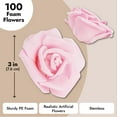 thumbnail image 3 of Juvale Pink Roses Artificial Flowers - 100 Pack, 3 in Stemless Foam - Bulk Artificial Blooms for Wedding Decor, Centerpiece Table Decorations & DIY Floral Arrangements, 3 of 10