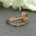 thumbnail image 3 of HeartsAndYou 2ct Natural Peach Morganite Halo Bridal Set Engagement Ring 14k SOLID Rose Gold, 3 of 9