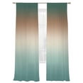 thumbnail image 7 of Green Brown Ombre Sheer Curtains 108 Inch Length 2 Panels Set, Modern Gradient Abstract Art Voile Window Treatment Semi Sheer Long Curtains Drapes for Bedroom/Living Room/Kitchen 52"x108"x2, 7 of 7