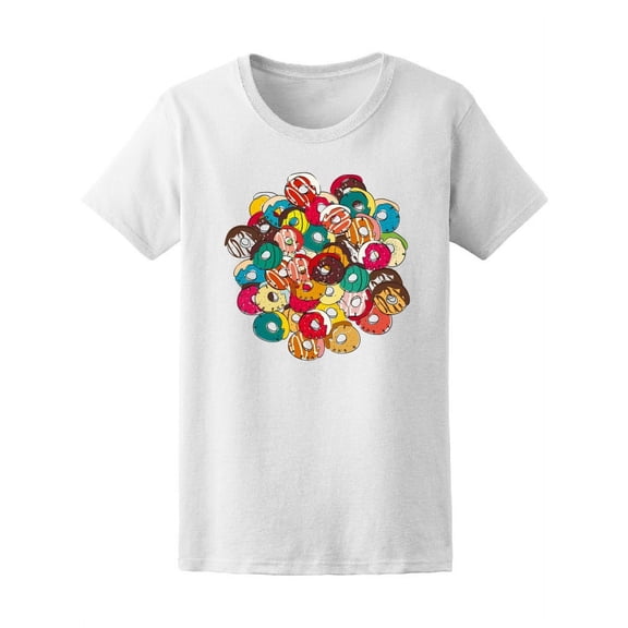 Colorful Donuts Doodle Sketch Tee Women's -Image by Shutterstock