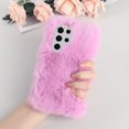 thumbnail image 2 of Compatible with Galaxy S24 Ultra Case Cute Plush Furry Case with Glitter Lanyard Strap Bling Diamond Camera Lens Protection Soft Fluffy Shockproof Cover for Women Girls, Purple, 2 of 10