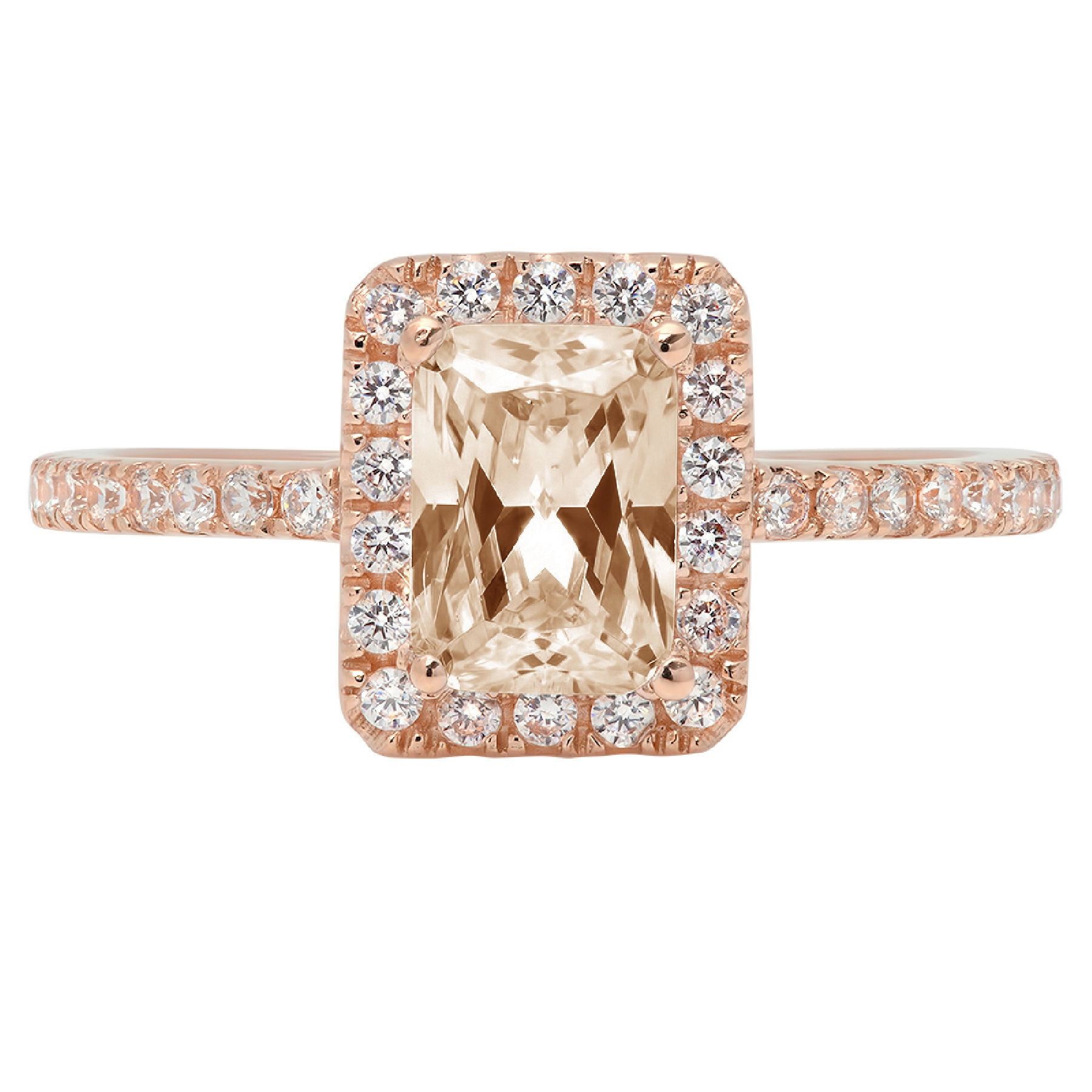 2.31ct Christmas Gift For Woman Bridal Moissanite Ring Square Shape Morganite Ring Lab Created Peach Morganite Gemstone Wedding Ring