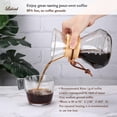 thumbnail image 4 of Pour Over Coffee Maker with Stainless Steel Filter, Borosilicate Glass Coffee Carafe, Modern Wooden Collar, Coffee Maker Carafe, Hold 2 Cups, 400 ml/13.5 oz, Clear, 4 of 8