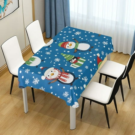 

ALAZA Christmas Snowman Rectangle Tablecloth Tablecover Dinning Table Cloth 60 x60