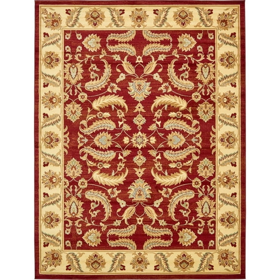 Unique Loom Voyage Collection Area Rug - Hickory (10' x 13' Rectangle Red/Cream)