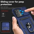 thumbnail image 4 of for Moto G 5G 2023 Case with Slide Camera Cover HD Screen Protector [ Grade 16ft. Drop Tested]  Ring Holder Kickstand Protective Phone Case for Motorola Moto G 5G 2023, Navy Blue, 4 of 17