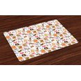 thumbnail image 1 of Ambesonne Dog Lover Place Mats Set of 4, Bullterrier with Doberman, Standard Size, Multicolor, 1 of 4