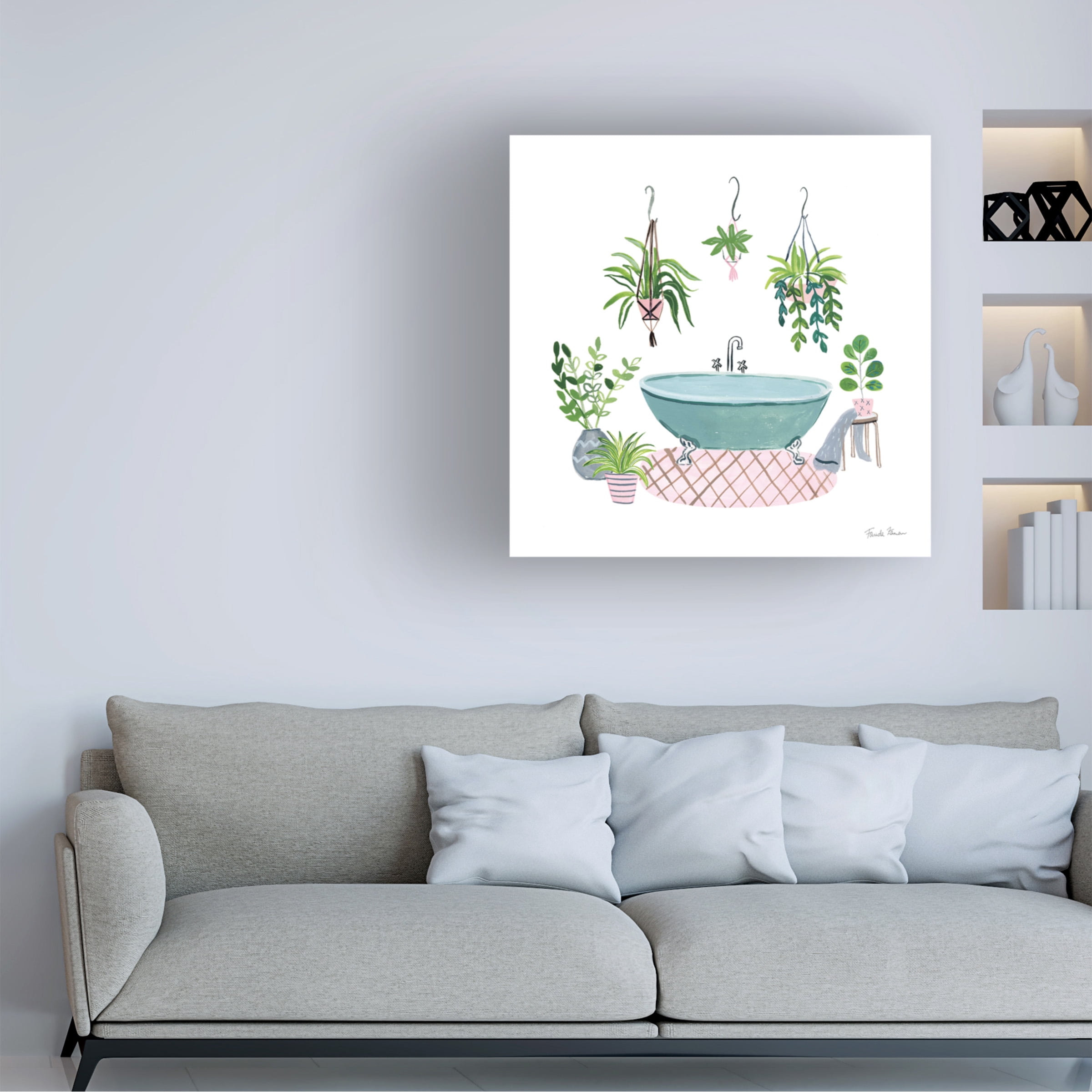 Farida Zaman 'Green Bathroom II' Canvas Art