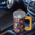 thumbnail image 5 of 30oz Halloween Tumbler with Handle, Pumpkin Bat Skeleton | Print | Halloween Gifts for Men & Women | with Lids and Straws | Stainless Steel Insulated | Coffee Travel Mug, 5 of 5