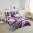 thumbnail image 3 of Erosebridal Abstract Circle Spiral Bedding Twin Comforter Set, Gray Purple Down Comforter, Geometry Room Decor Microfiber 2-Piece, 3 of 8