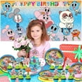 thumbnail image 2 of The Amazing World of Gumball Plates Birthday Supplies Decorations Decor Backdrop Banner Cake Topper Fans, 2 of 6