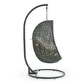 thumbnail image 3 of Modway Hide Outdoor Patio Sunbrella® Swing Chair With Stand in Gray Beige, 3 of 8