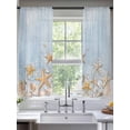 thumbnail image 2 of Starfish Summer Beach Sheer Curtains 72 Inch Length 2 Panels for Living Room, Coastal Ocean Wooden Sea Shell Voile Kitchen Curtain Set, Luxury Privacy Drapes Window Treatment for Bedroom, 2 of 7