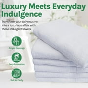 Towels N More 22x44 Gym Towel Set, Lightweight Quick Drying Bath Towel - White, 6 Pcs