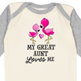 thumbnail image 4 of Inktastic My Great Aunt Loves Me with Two Flamingos Boys or Girls Long Sleeve Baby Bodysuit, 4 of 5
