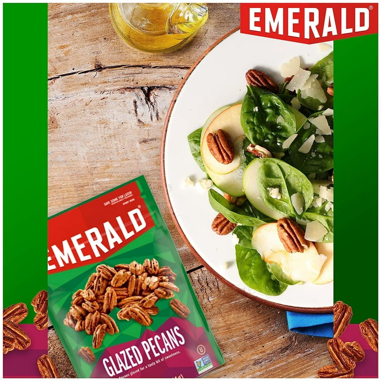 Emerald Glazed Pecans 5 oz Resealable Bag Crunchy Sweet Pecan