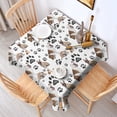 thumbnail image 2 of Bulldog Dog and Footprints Square Tablecloth,Waterproof Square Table Cover,Wipeable Spillproof Washable Table Cover for Home Kitchen Party Decor 52"x52"(132x132cm), 2 of 6