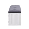 thumbnail image 3 of Bowery Hill Contemporary Metal Storage Bench in Gray and White, 3 of 5