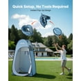 thumbnail image 4 of VEVOR Pop up Shower Tent, Instant Portable Privacy Tent Changing Room with Hanging Bag, Ground Stakes, Ropes, Carry Bag, 190T Polyester with Silver Coating, Quick Setup, for Camping, Beach, Fishing, 4 of 9