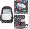 thumbnail image 4 of Football Icon Darkgreen Pattern 17" Waterproof Oxford School Backpacks for Teens, S-Shape Padded Straps, for School, Travel, Hiking, Camping, 4 of 5