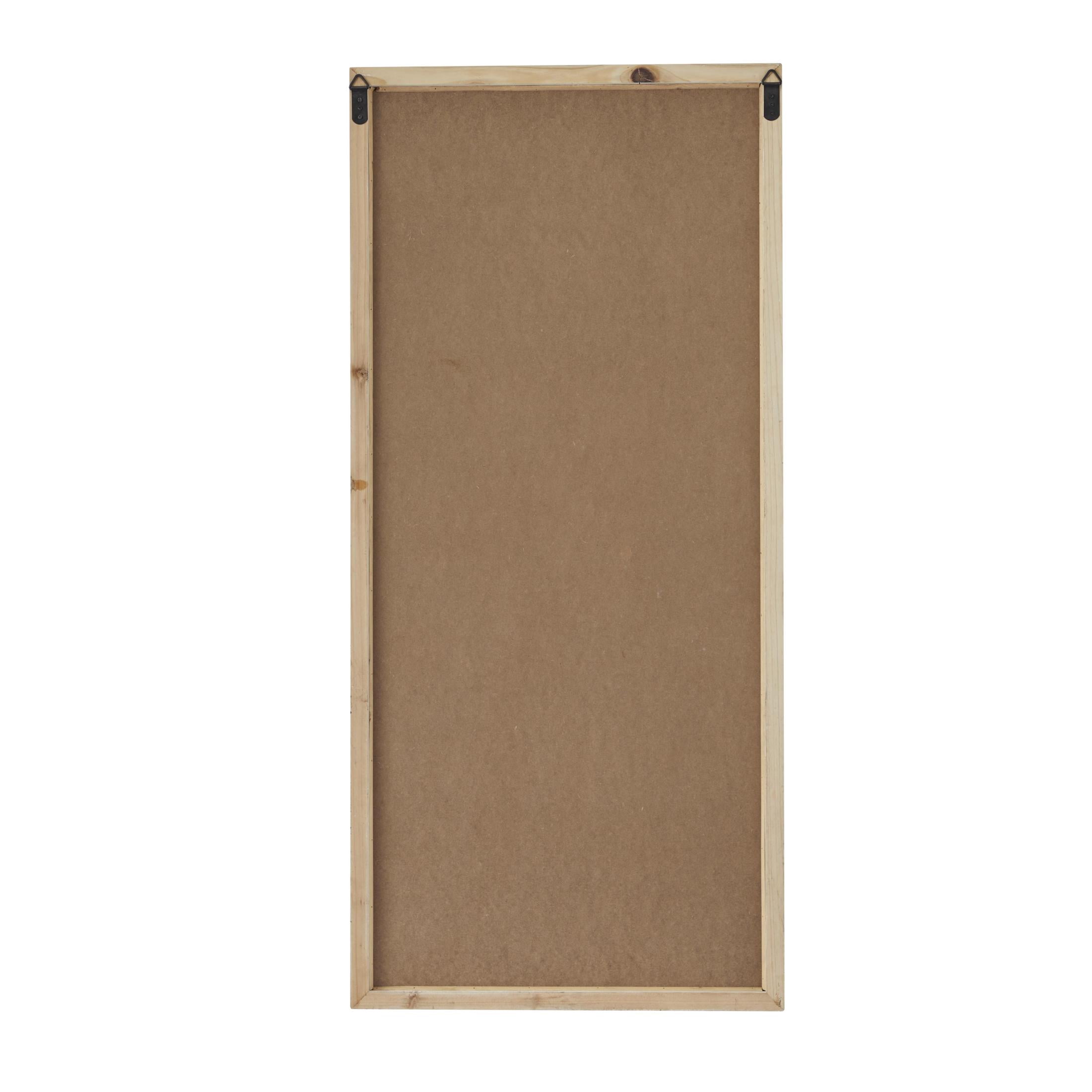 DecMode 22" x 48" White Window Pane Inspired Wall Mirror