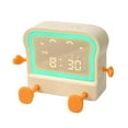 thumbnail image 2 of Reloj despertador Digital para niños, entrenador para niños, despertador en forma de tostada, luz nocturna de brillo ajustable para mesita de noche y Amarillo claro, 2 of 9