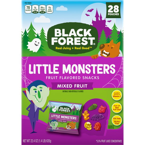 Black Forest Little Monsters Halloween Fruit Snacks, Assorted Fruit
