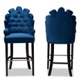 thumbnail image 6 of Wholesale Interiors Baxton Studio Chloe Modern and Contemporary Navy Blue Velvet Upholstered and Dark Brown Finished Wood 2-Piece Bar Stool, 6 of 6