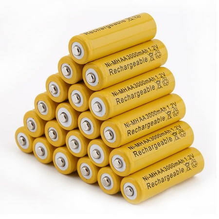 24pcs/lot x AA 3000mAh Ni-Mh 1.2V High Capacity Rechargeable Battery Cell for MP3 RC Yellow Battery