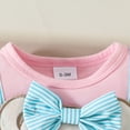 thumbnail image 6 of mgoYE Newborn Baby Girl Romper Dress Short Sleeve Cute Bear Embroidery Bodysuit Dress Headband Infant Summer Clothes(Pink,6-9 Months), 6 of 9