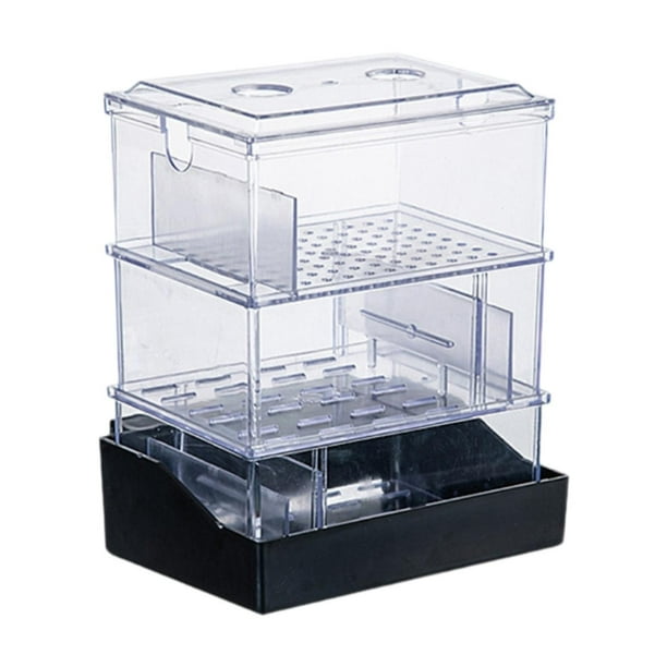 Caja de desbordamiento para acuarios, purificador de agua para tanque de tortugas, caja de filtro para acuario de 2 niveles, caja de filtro con cajón