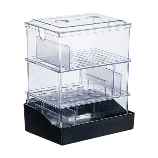 Caja de desbordamiento para acuarios, purificador de agua para tanque de tortugas, caja de filtro para acuario de 2 niveles, caja de filtro con cajón
