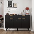 thumbnail image 2 of Kitchen Buffet Cabinet with 3 Doors and 2 Drawers, Fluted Sideboard Storage Cabinet Coffee Bar Console Table for Living Room Entryway, Black, 2 of 8
