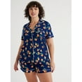thumbnail image 4 of Joyspun Women's Dreamy Soft Collection Notch Collar Top and Shorts Pajama Set, 2-Piece, Sizes XS-3X, 4 of 8