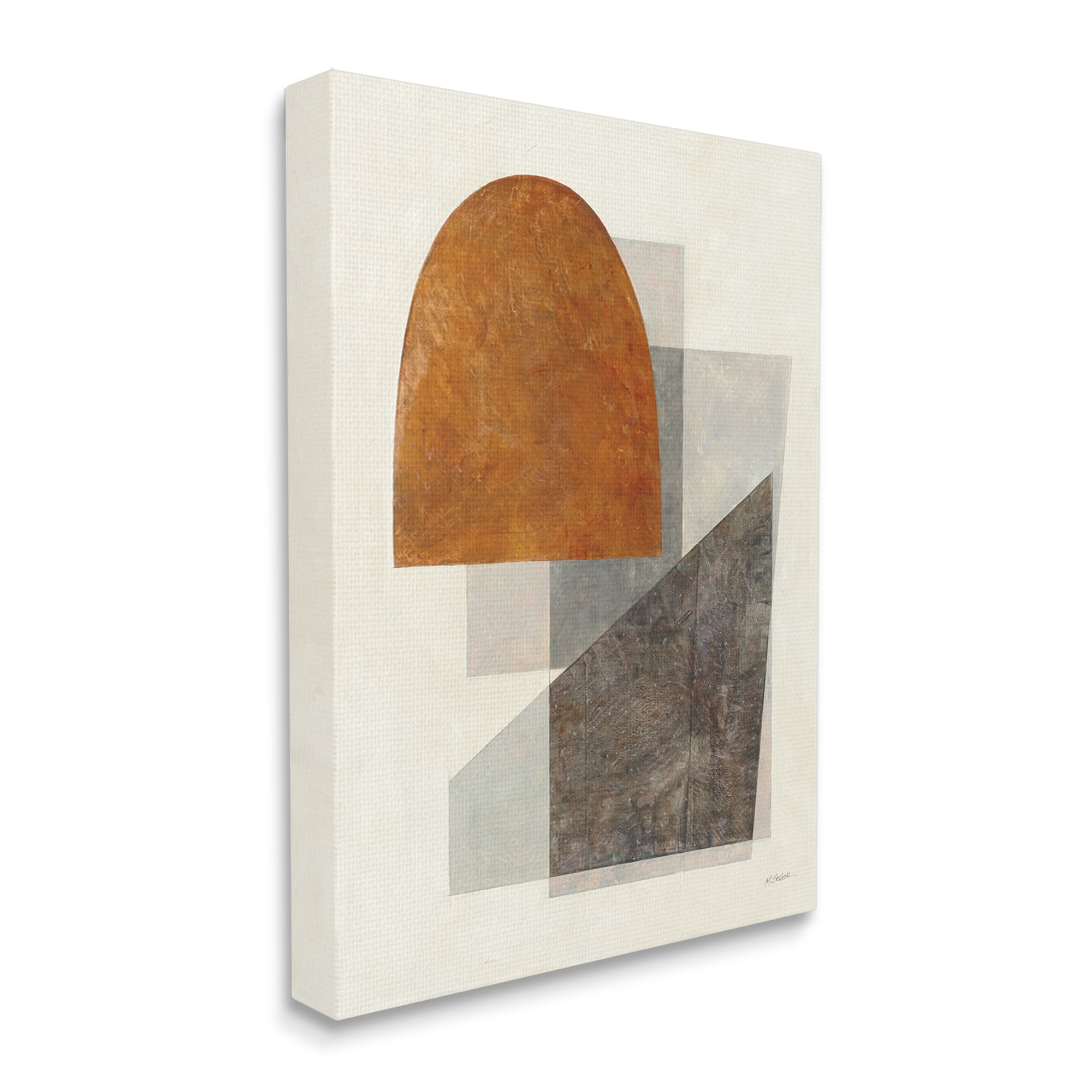 Stupell Industries Earthy Geometric Shapes Abstract Painting Gallery Wrapped Canvas Art Print Wall Art, 30 x 40