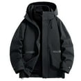 thumbnail image 2 of Work Jackets for Men 2025 Long Sleeve Loose Fit Zip Up Hooded Jacket with Pockets Outdoor Windbreaker Coat Hoodie, 2 of 6