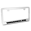 Jeep Wrangler in 3D American-Made Mirror Chrome Metal License Plate Frame