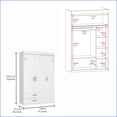 thumbnail image 7 of Chests & Wardrobes, 73” High Armoire with Drawers & Hanging Rod | White | Engineered Wood, 7 of 7