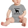 thumbnail image 2 of Warning: Protected by A Newfoundland Dog Funny Baby Bodysuit Newborn Clothes (Gray,0-3 Months), 2 of 5