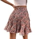 thumbnail image 2 of Qarigey Minifalda estampada de cintura alta para mujer, faldas florales plisadas por encima de la rodilla para fiestas escolares de poliéster, Prendas para la parte inferior del cuerpo Rojo M, 2 of 6
